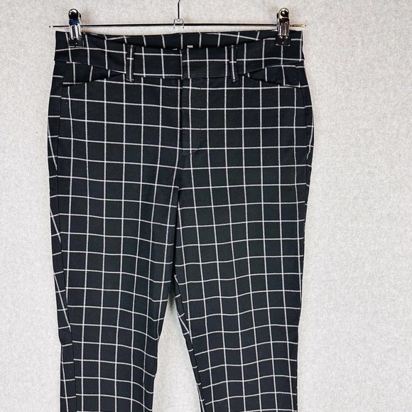 Old Navy Womans Sz 6 Pixie Pants Window Pane Skinny Black White Stretch - Picture 4 of 8